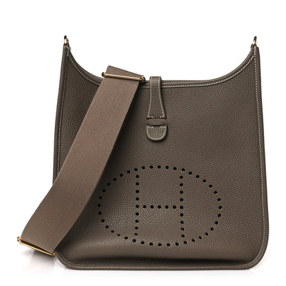 Hermes Taurillon Clemence Evelyne III PM Etoupe 1 of 9