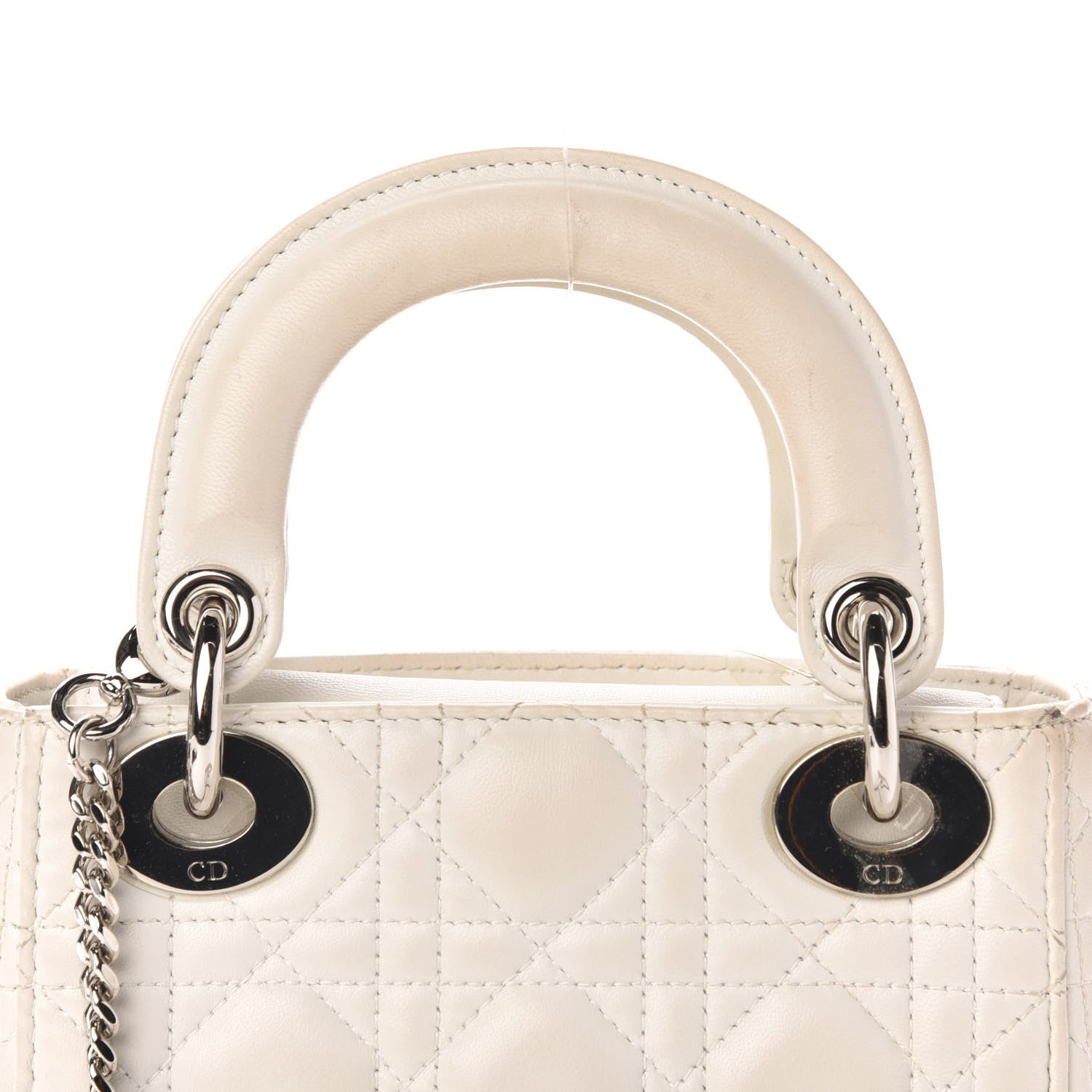Christian Dior Lambskin Cannage Mini Lady Dior White 12 of 13