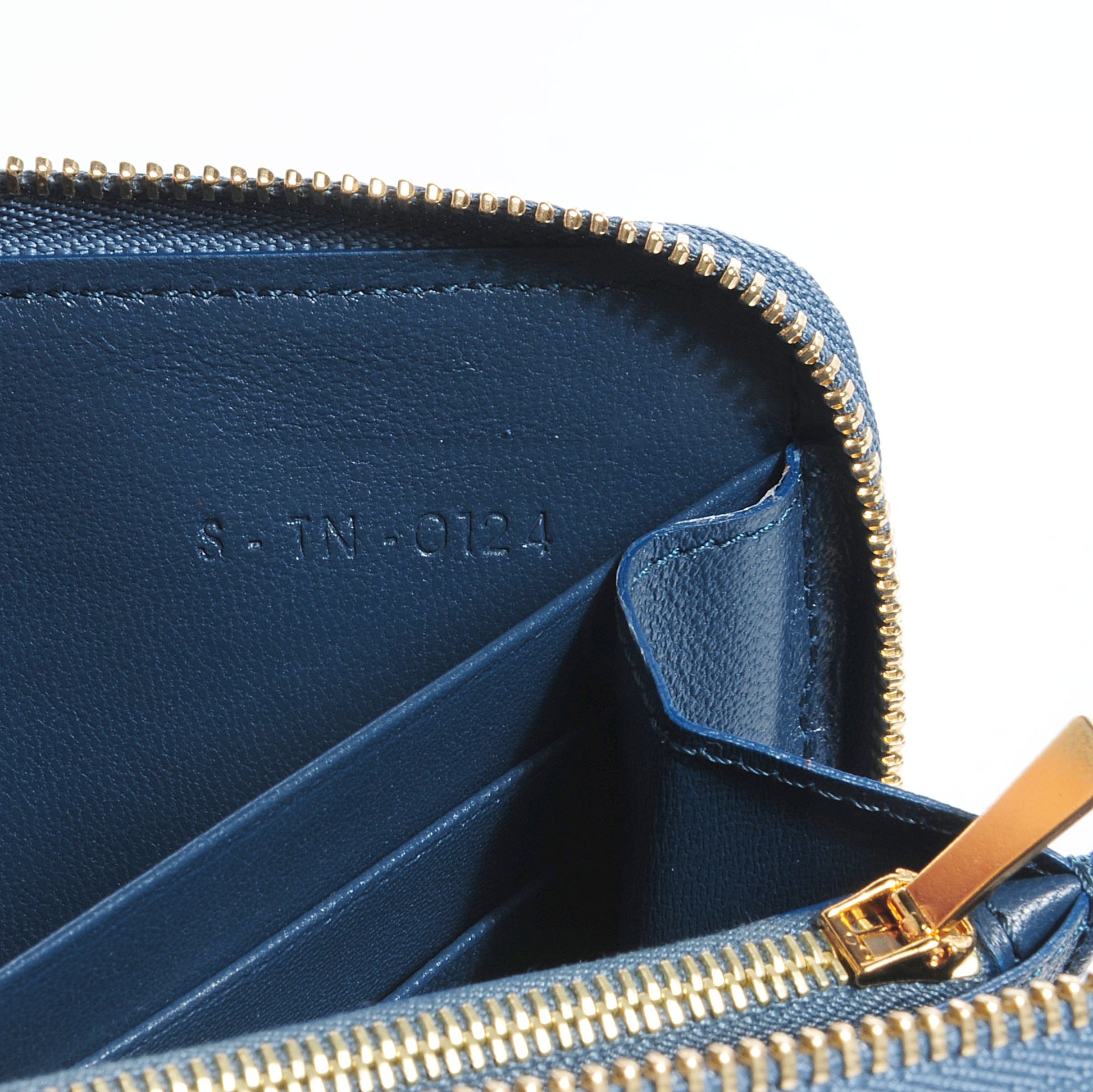 Celine Lizard Large Zip Around Multifunction Wallet Blue 7 of 8