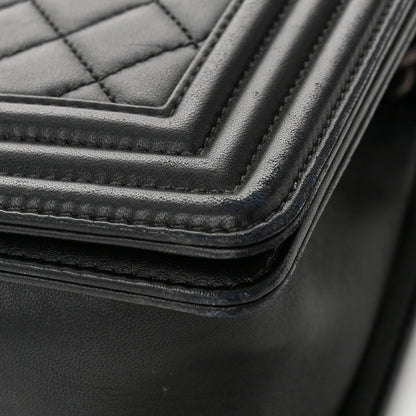 Chanel Lambskin Quilted Medium Boy Flap Black 11 of 11