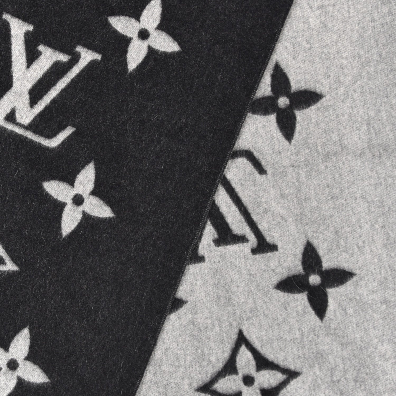 Louis Vuitton Cashmere Monogram Reykjavik Scarf Black 3 of 5