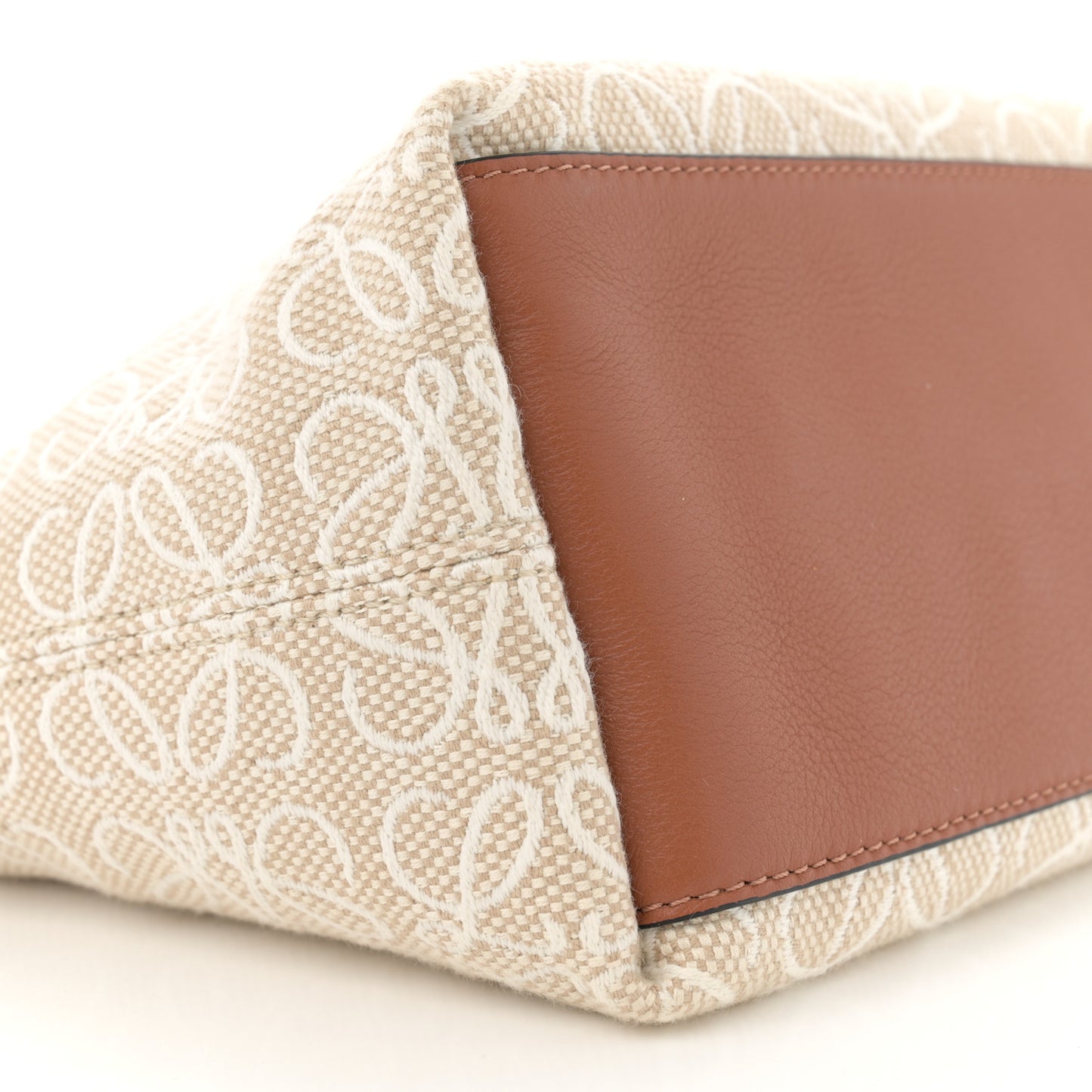 Jacquard Anagram Calfskin Small Cubi Bag Ecru Tan