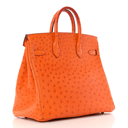 Hermes Ostrich HAC Birkin 32 Orange 3 of 20