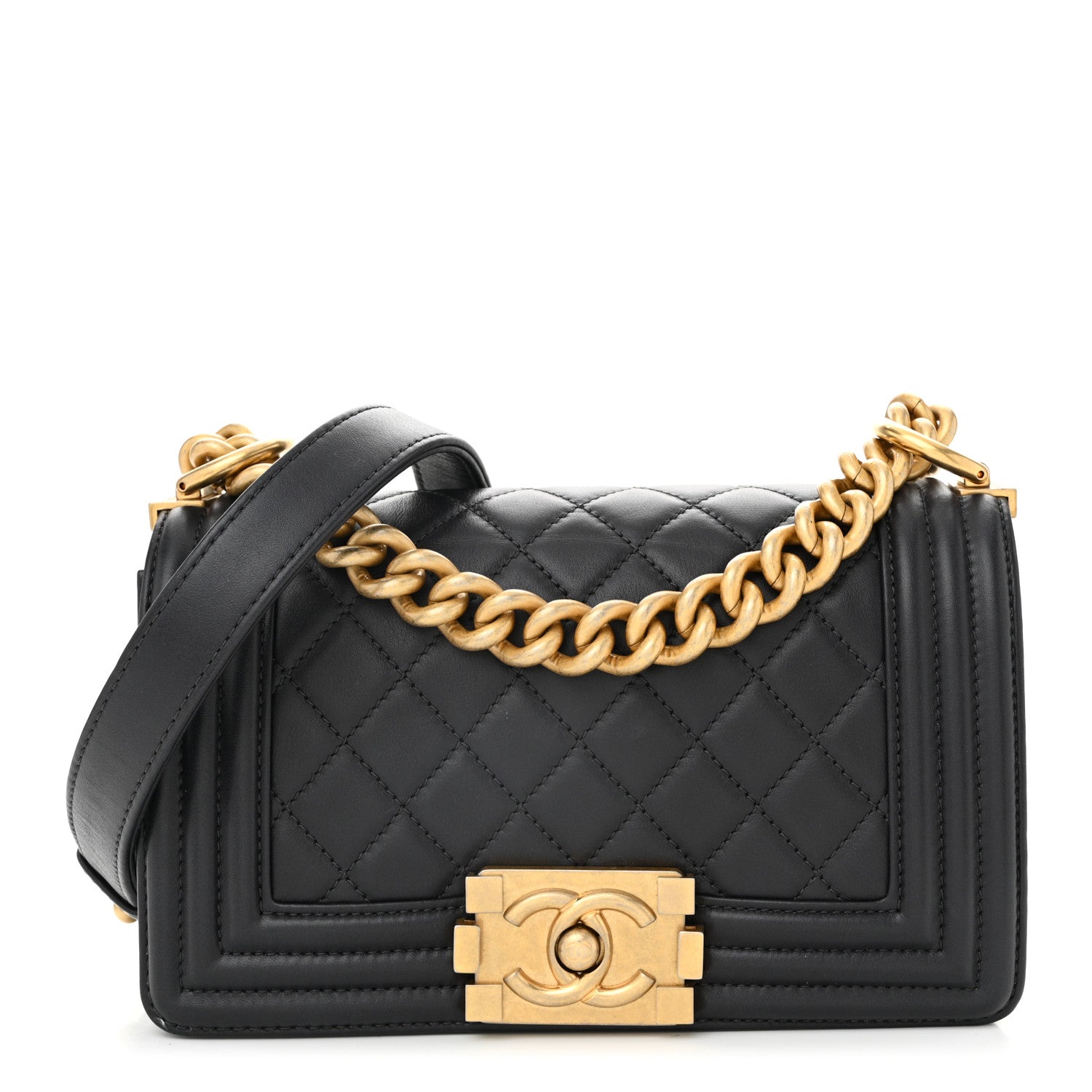 Chanel Calfskin Quilted Small Boy Flap Dark Grey 1 of 11