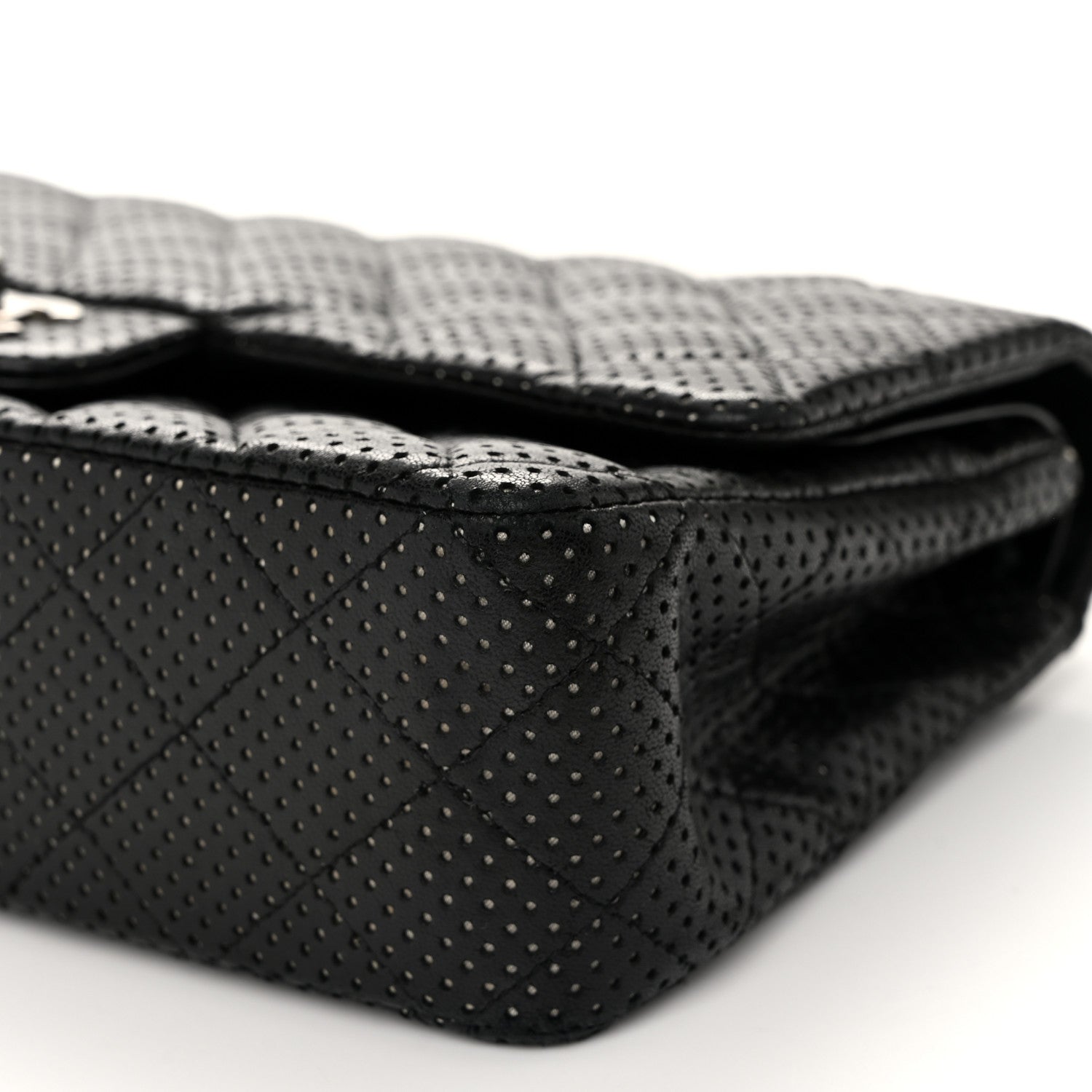Chanel Lambskin Perforated Medium Double Flap Black 10 of 12