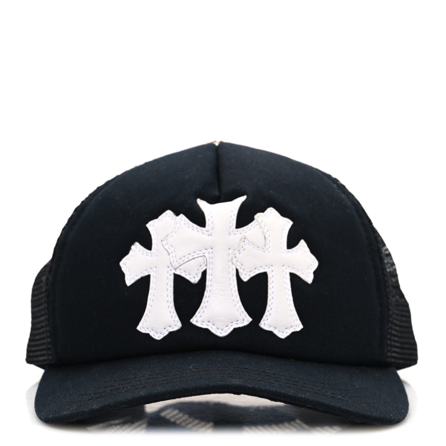 Chrome Hearts Cotton Mesh Triple Cross Cemetery CH Trucker Hat Black White 3 of 8
