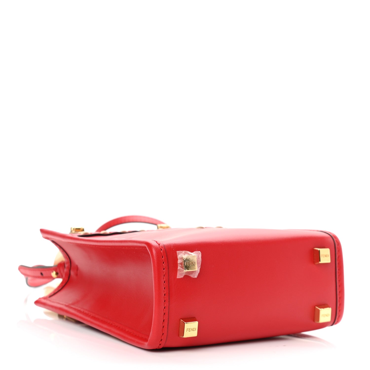Fendi Vitello King Plexiglass Mini Fendi Sunshine Shopper Tote Fuoco 4 of 10