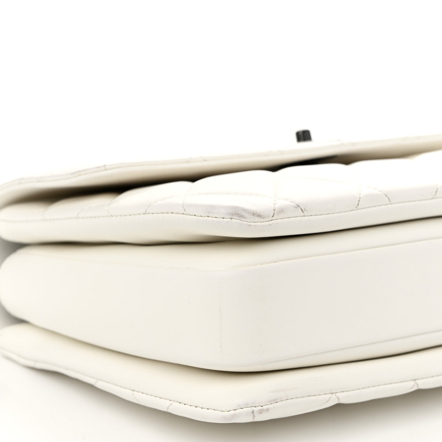 Lambskin Quilted Medium Trendy CC Flap Dual Handle Bag White