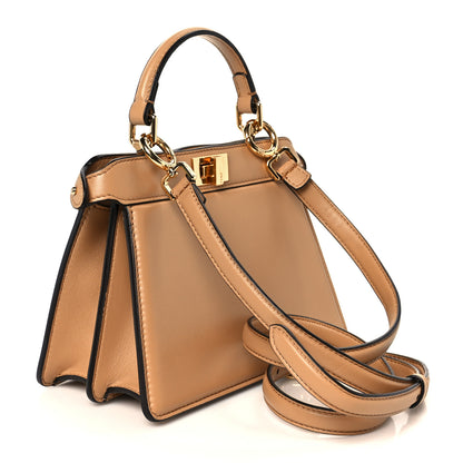 Fendi Shiny Nappa Petite Peekaboo I SEE U Satchel Miele Scuro 3 of 12