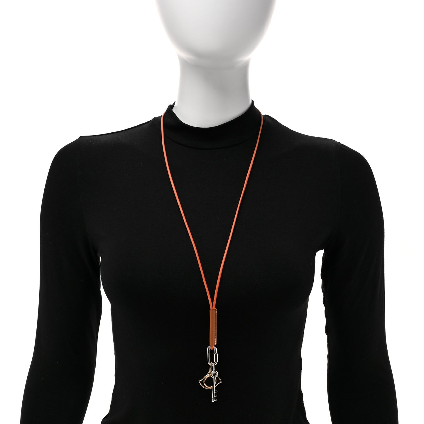 Palladium Permabrass Curiosite Pendant Necklace Orange Gold