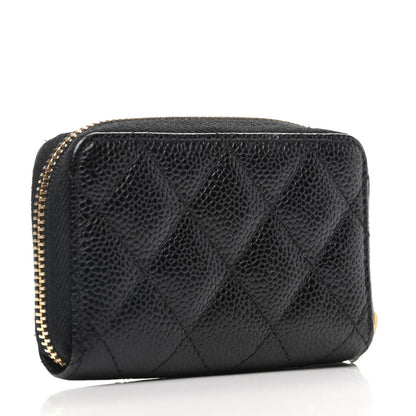 Chanel Caviar Quilted Zip Coin Purse Black 3 of 8