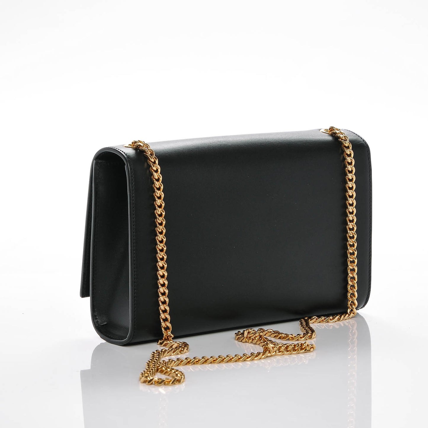 Smooth Calfskin Medium Classic Monogram Kate Tassel Satchel Black