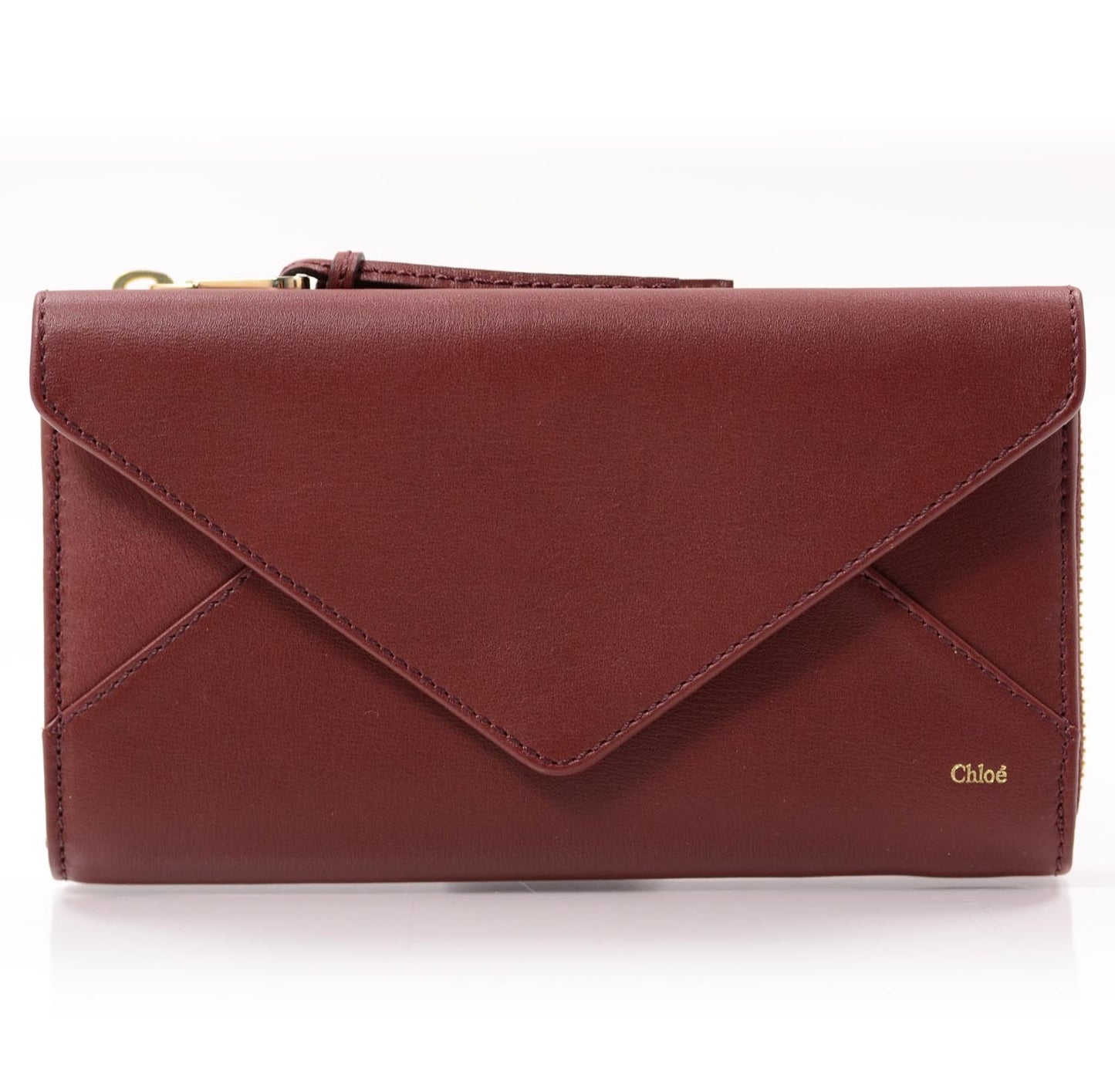 Leather Envelope Wallet Burgundy