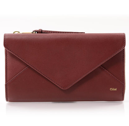 Chloe Leather Envelope Wallet Burgundy 1 of 8