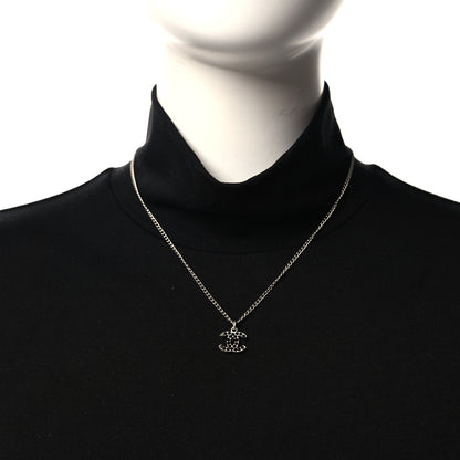 Chanel Crystal CC Necklace Silver Black 2 of 4