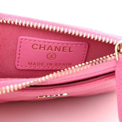 Chanel Caviar Quilted CC Zip Card Holder Pink 6 of 8