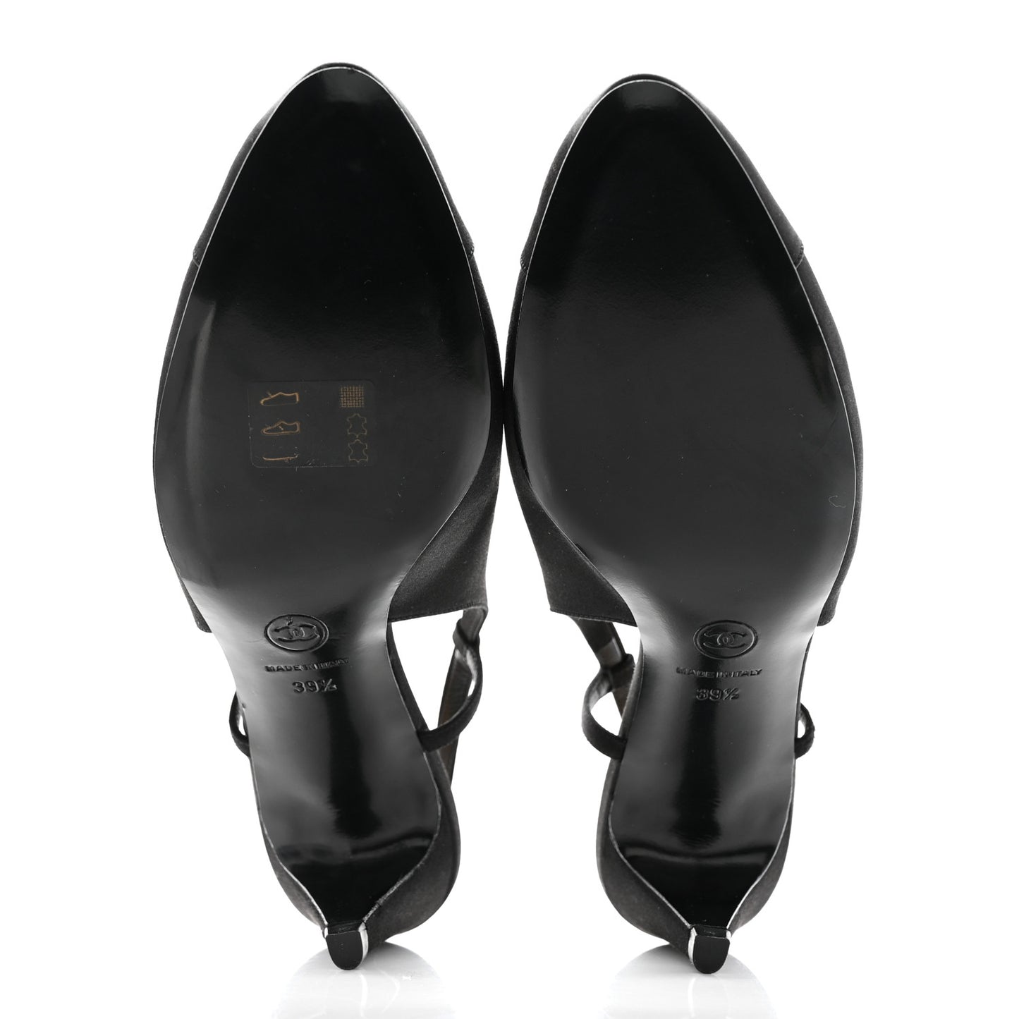 Satin Cap Toe CC Slingback Pumps 39.5 Black