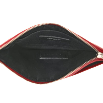 Saint Laurent Grain De Poudre Chevron Monogram Bill Pouch Bandana Red 5 of 13