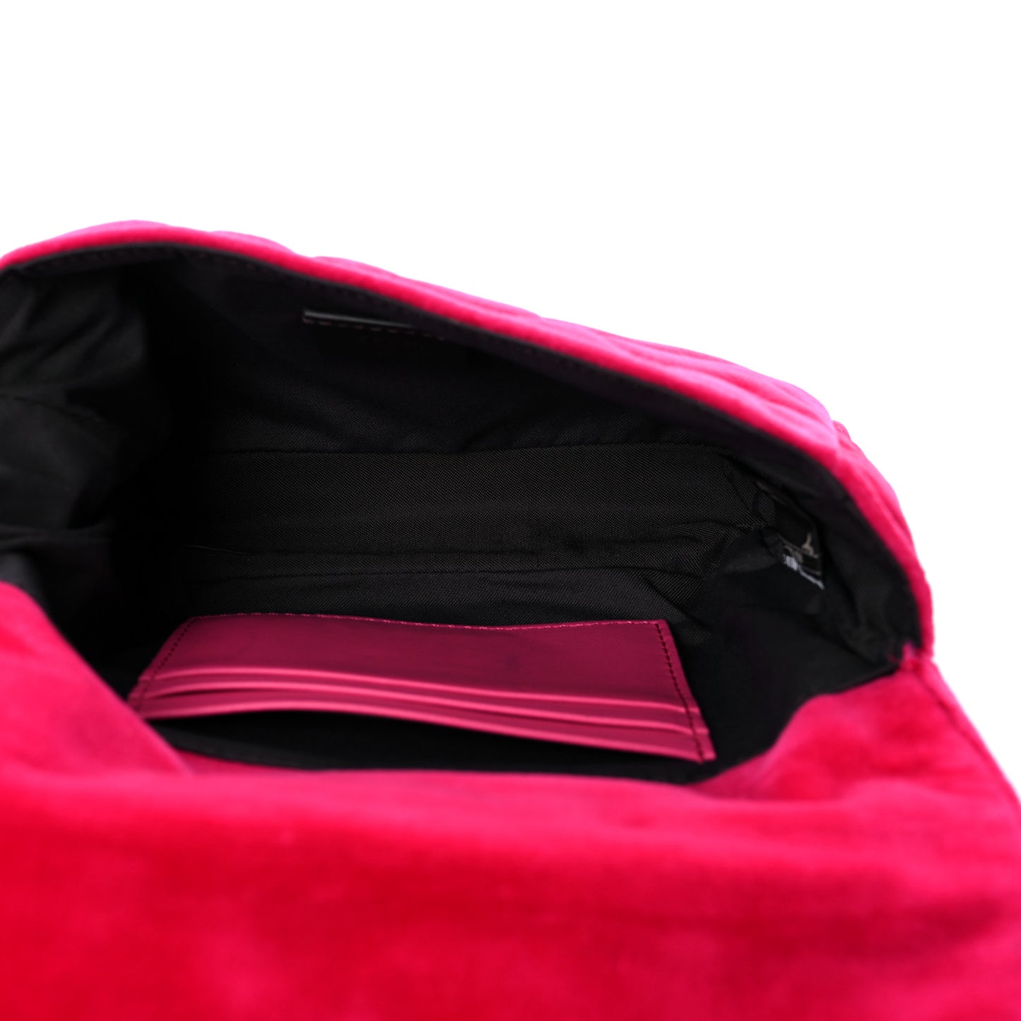 Velvet FF Embossed Hip Belt Baguette Bag Fuxia