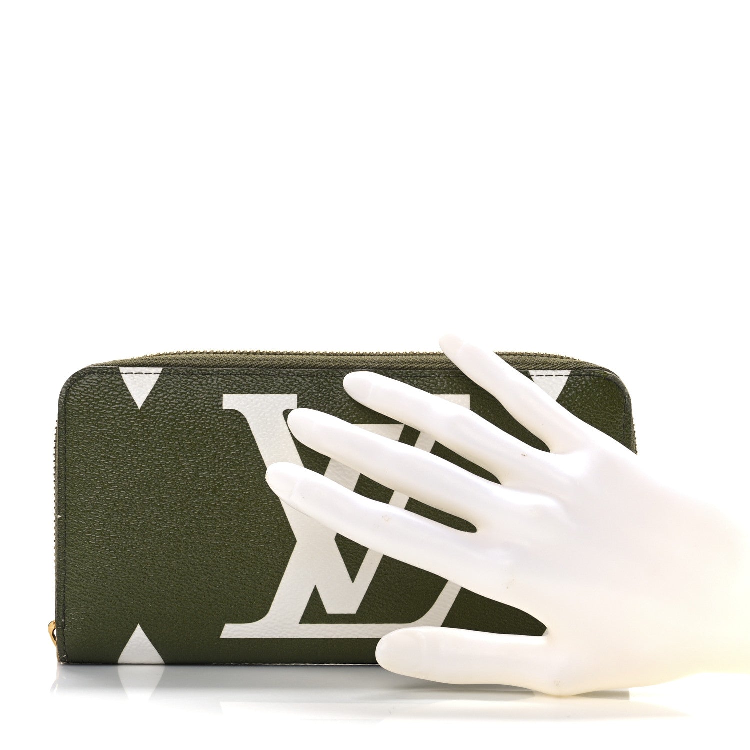 Louis Vuitton Monogram Giant Zippy Wallet Kaki White 4 of 18