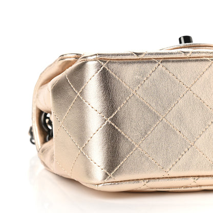 Chanel Metallic Lambskin Quilted Mini Square Flap Gold Black 8 of 9