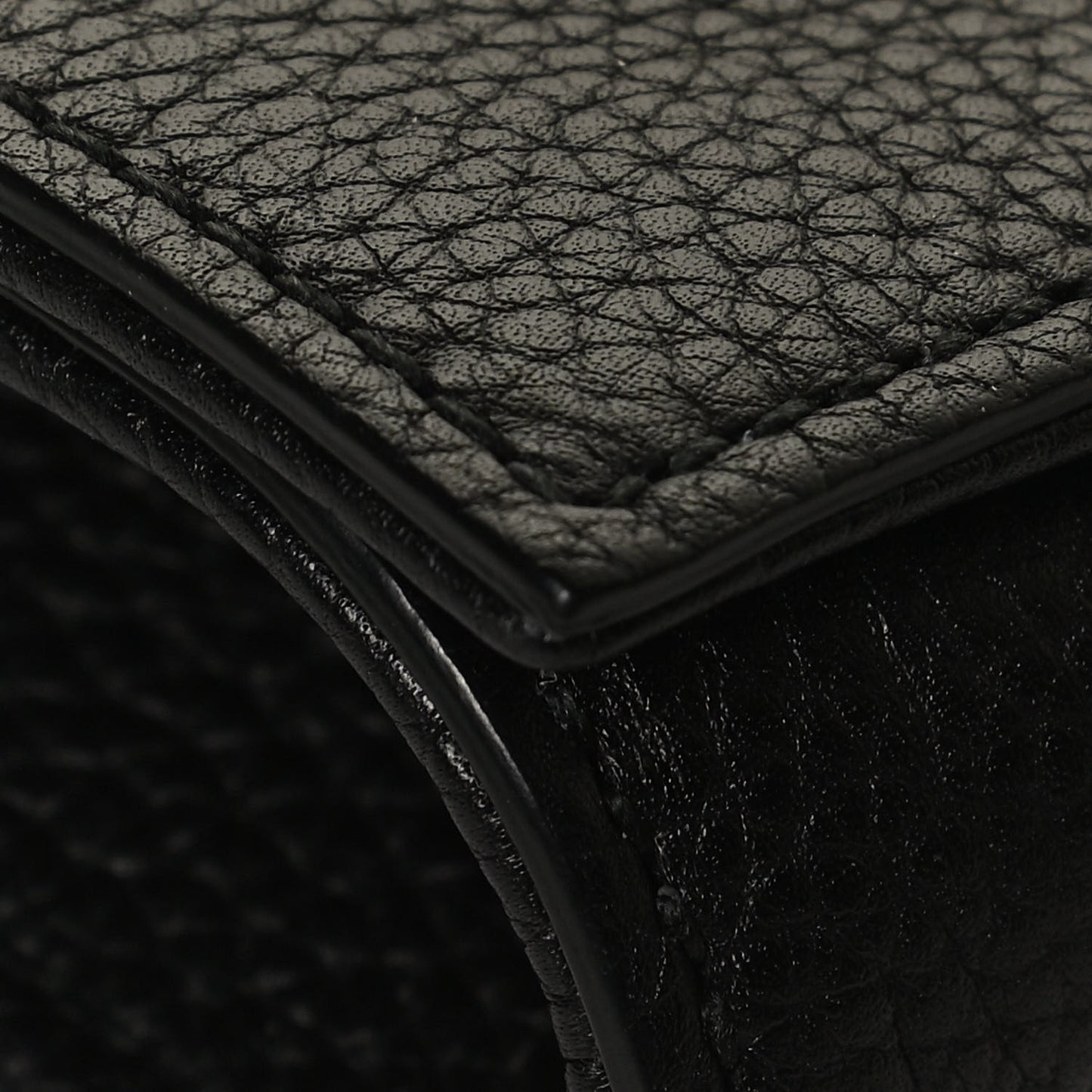 Pebbled Calfskin Medium Soho Clutch Black