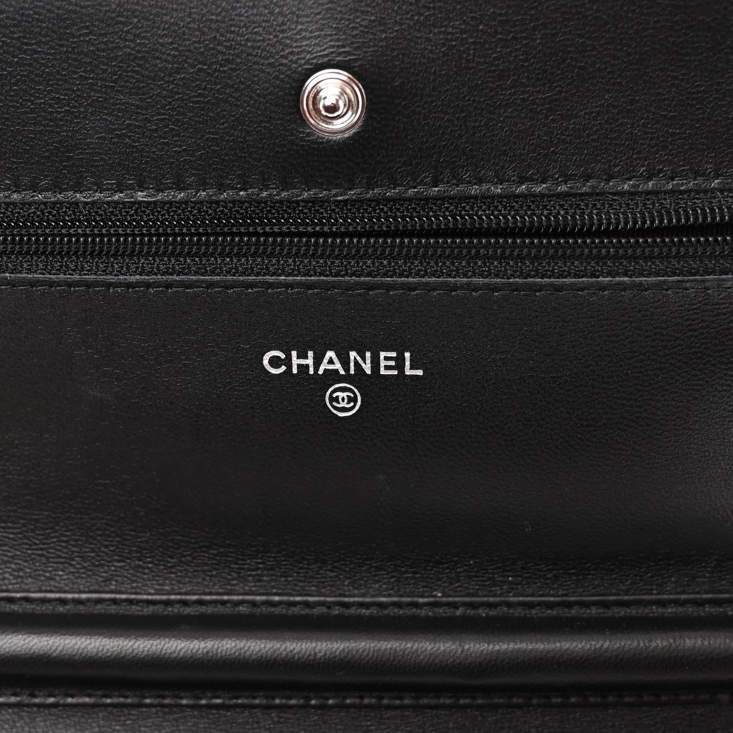 Chanel Lambskin Quilted Wallet On Chain WOC Black 6 of 12