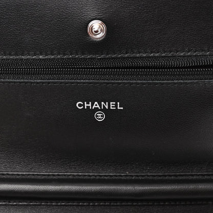 Chanel Lambskin Quilted Wallet On Chain WOC Black 6 of 12