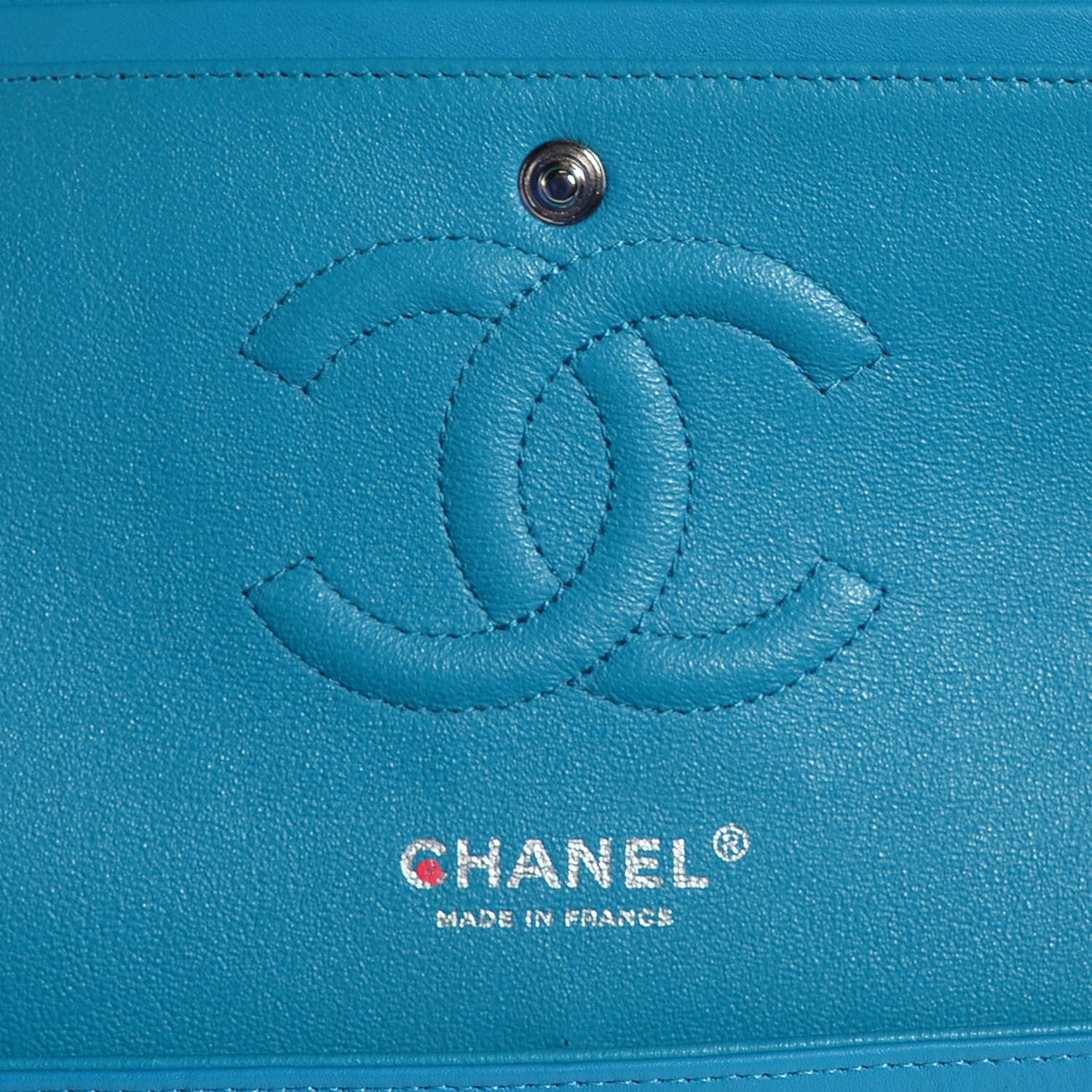 Chanel Patent Calfskin Quilted Medium Double Flap Turquoise 6 of 8