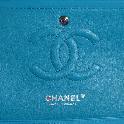 Chanel Patent Calfskin Quilted Medium Double Flap Turquoise 6 of 8