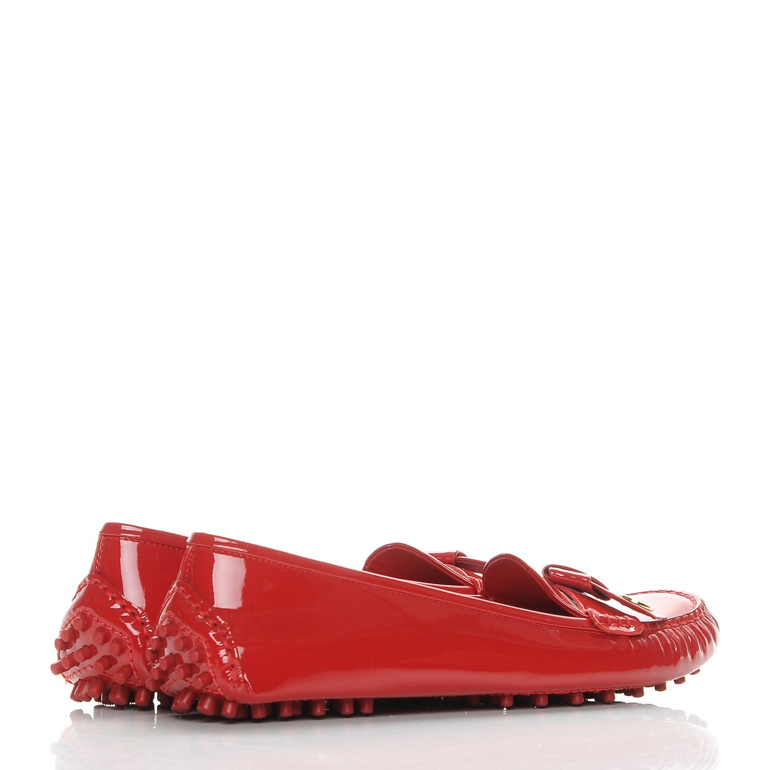 Louis Vuitton Patent Calfskin Parklane Flat Loafer 38 Rouge 4 of 10