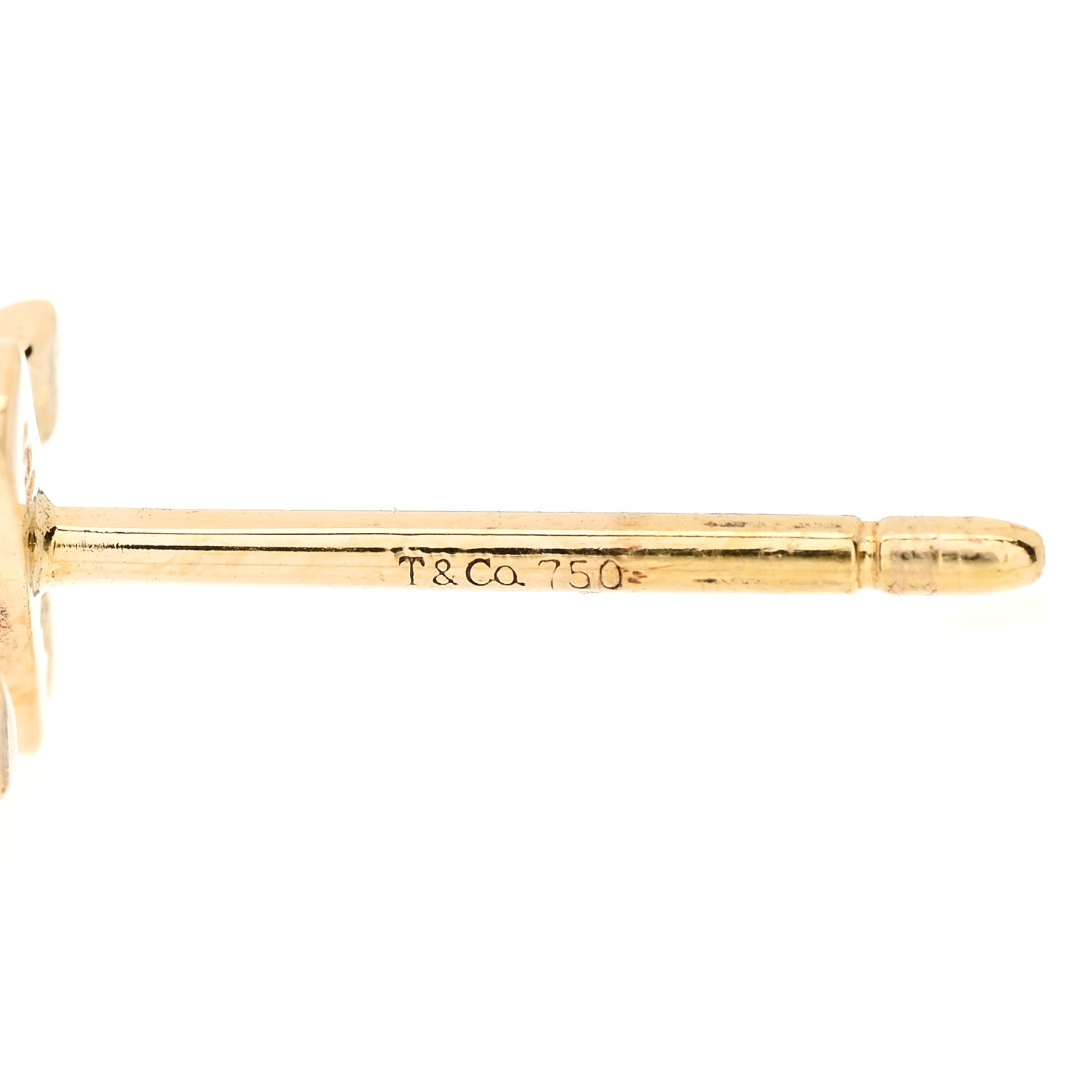 Tiffany 18K Yellow Gold 5mm Cross Stitch Earrings 5 of 5
