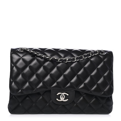 Chanel Lambskin Quilted Jumbo Double Flap Black 1 of 4