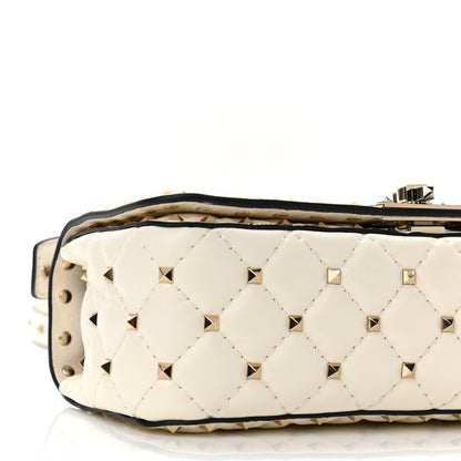 Valentino Garavani Calfskin Rockstud Spike Convertible Shoulder Bag Ivory 8 of 11