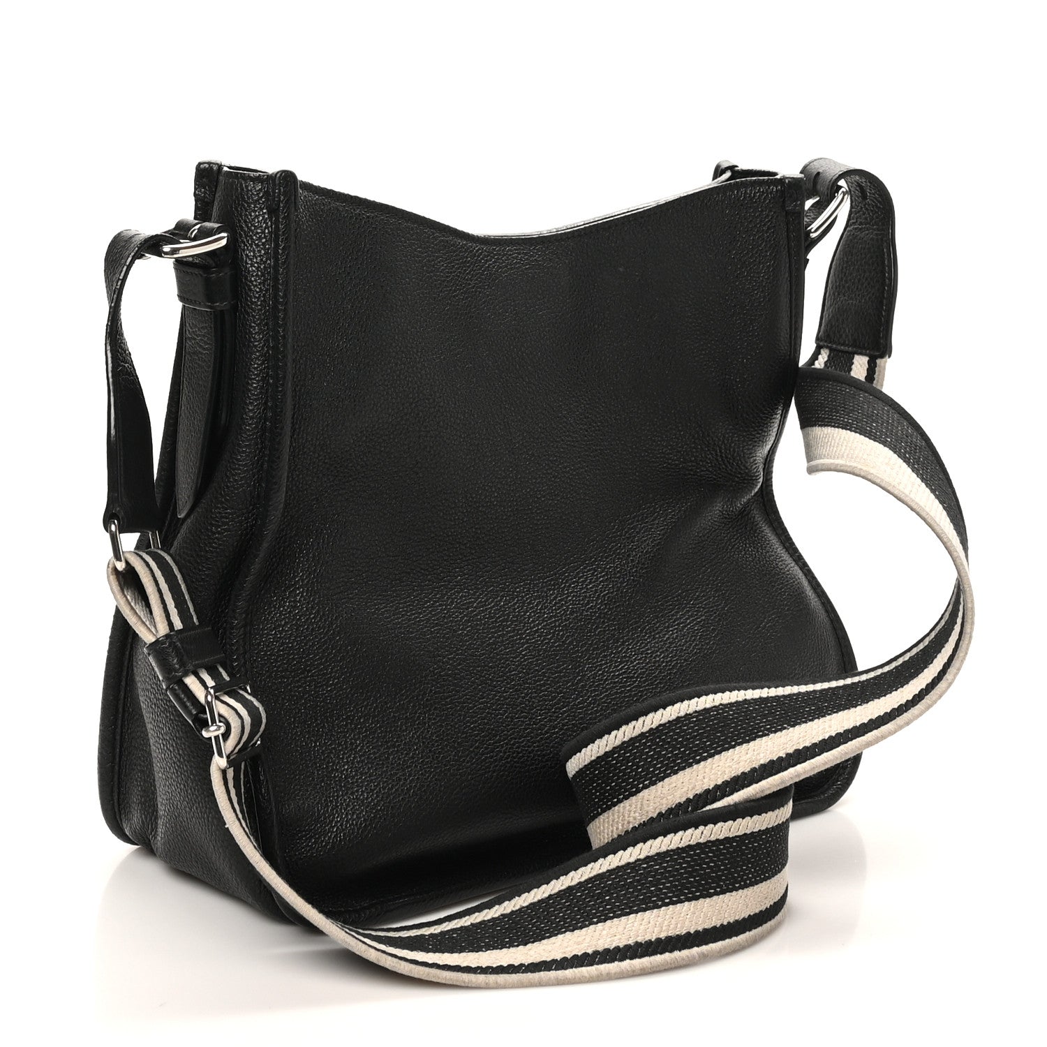 Prada Vitello Daino Soft Hobo Messenger Bag Black 1793318