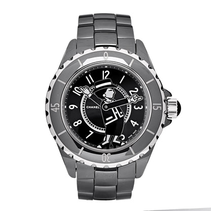 Chanel Stainless Steel Ceramic Diamond 38mm J12 Limited Edition Mademoiselle Automatic Watch Black 2 of 14