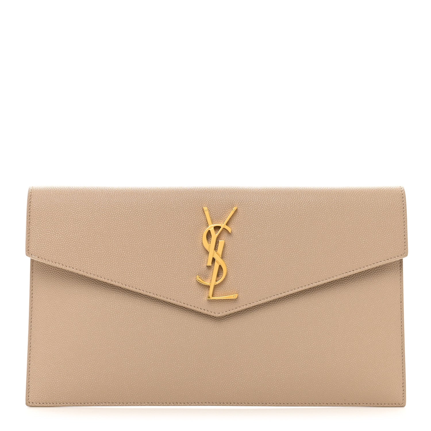 Saint Laurent Grain De Poudre Uptown Pouch Dark Beige 1 of 7