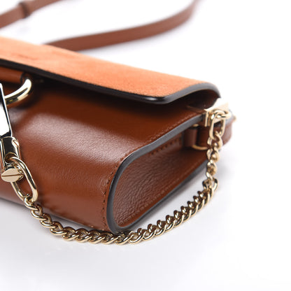 Chloe Suede Calfskin Mini Faye Shoulder Bag Tobacco 9 of 11