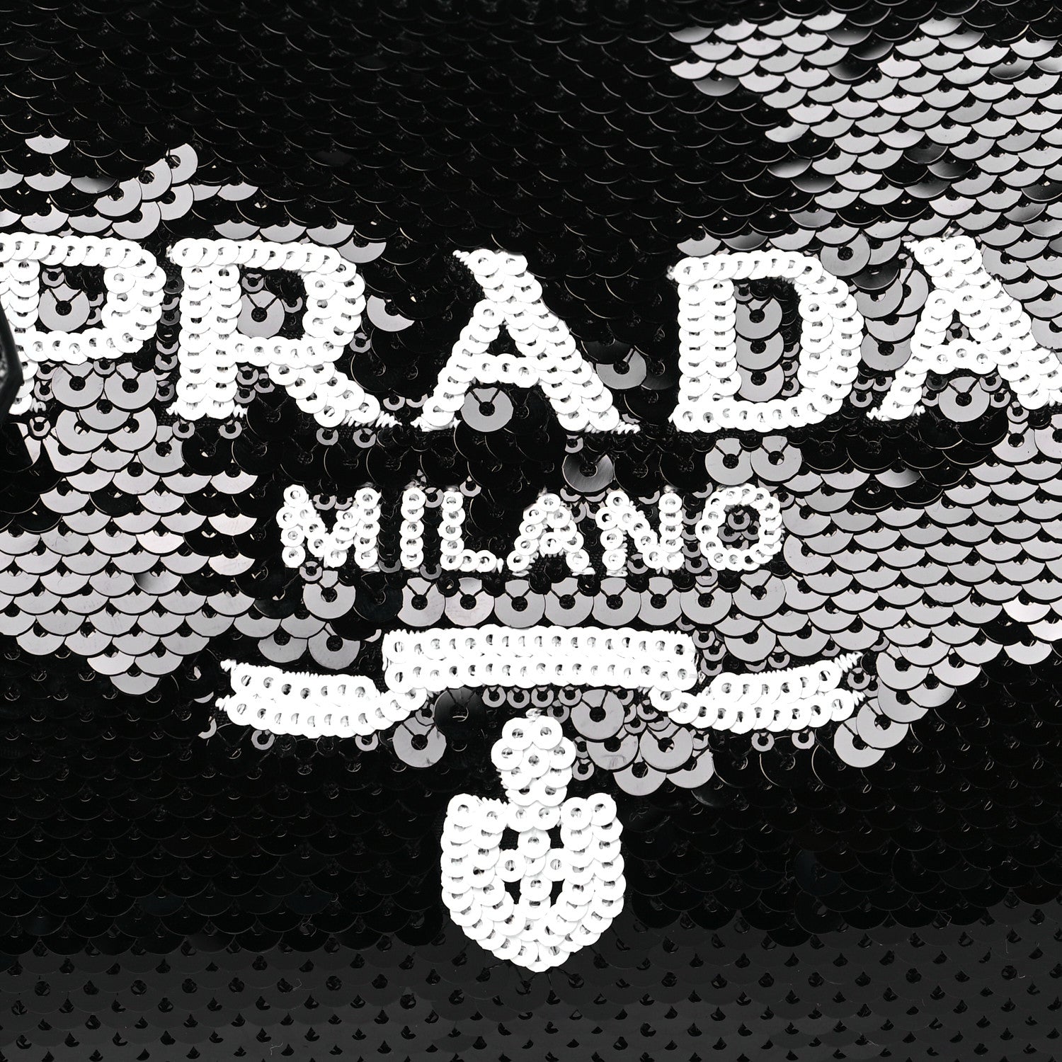 Prada Paillettes Sequin Mini Re-Edition 2000 Bag Black White 8 of 10