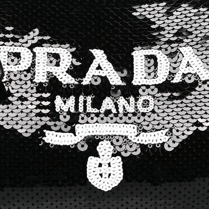 Prada Paillettes Sequin Mini Re-Edition 2000 Bag Black White 8 of 10
