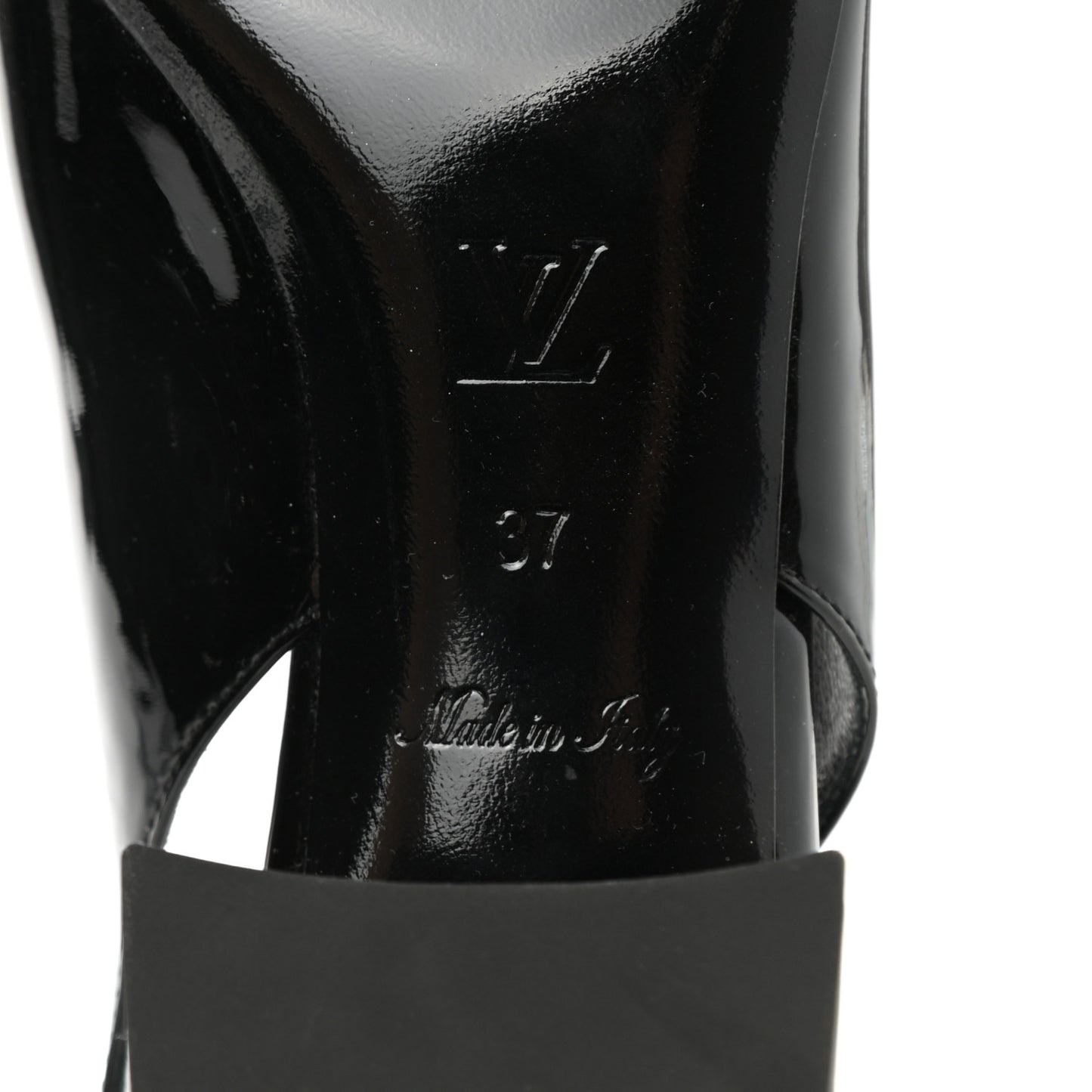 Patent Calfskin Madeleine Slingback Pumps 37 Black