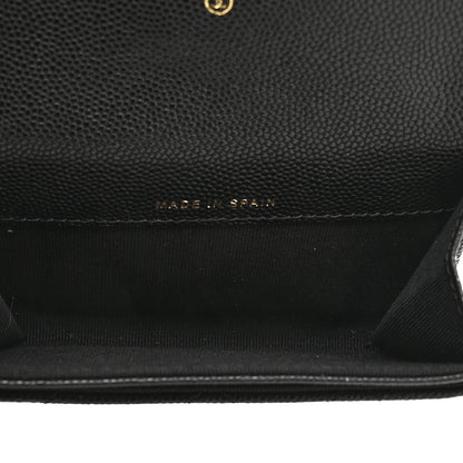 Chanel Caviar Quilted Enamel Coco Casino Flap Card Holder Wallet Black 5 of 9