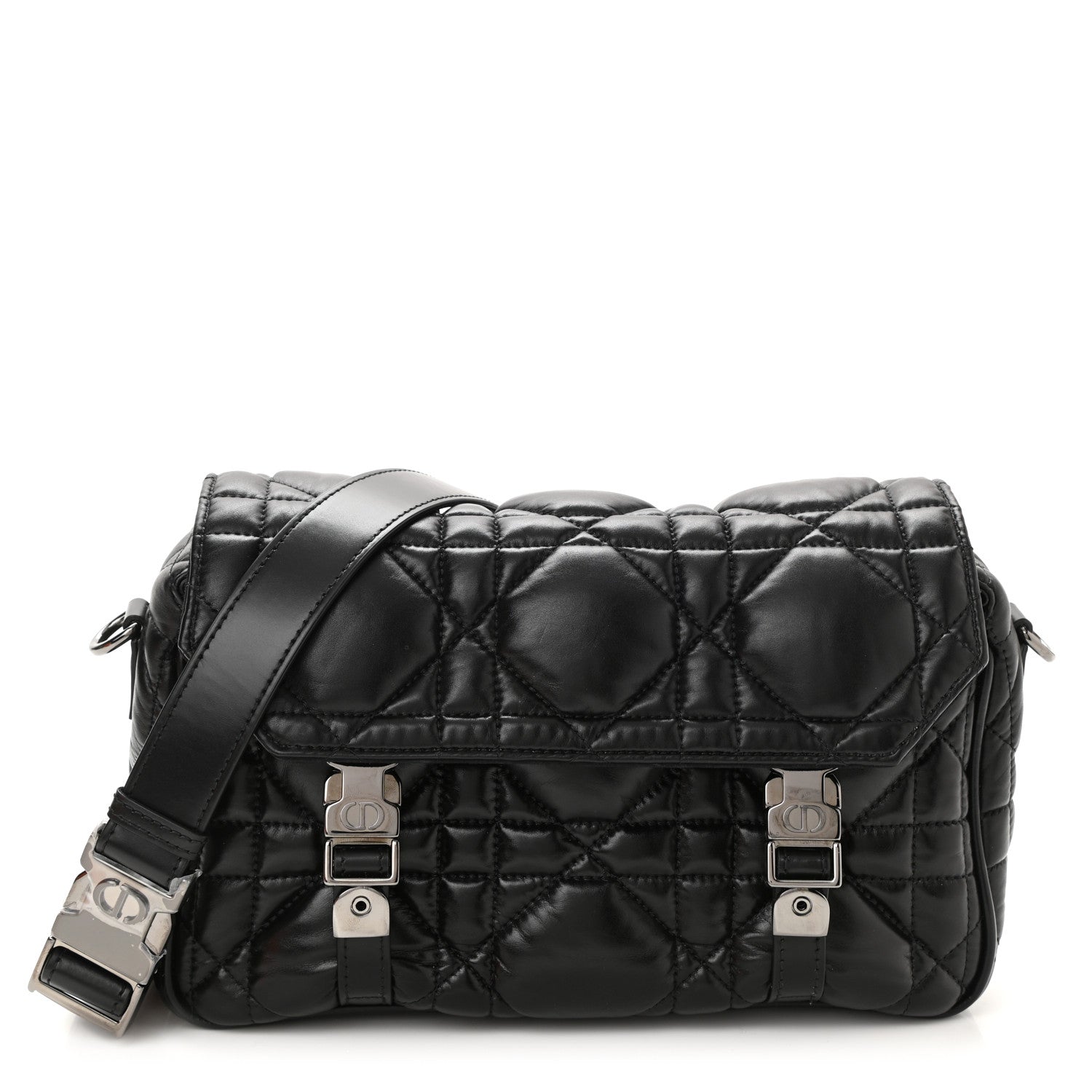 Christian Dior Calfskin Macrocannage Small Diorcamp Messenger Black 1 of 8
