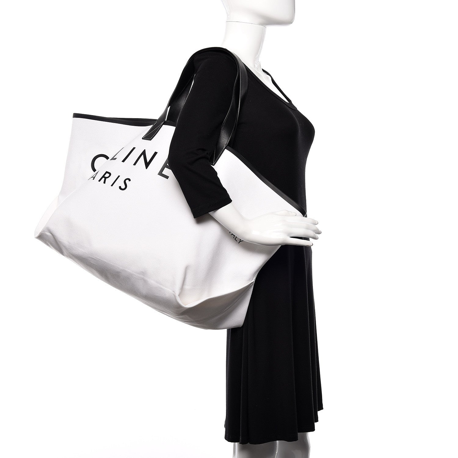 Celine Textile Medium Made In Tote Black White 2 of 11
