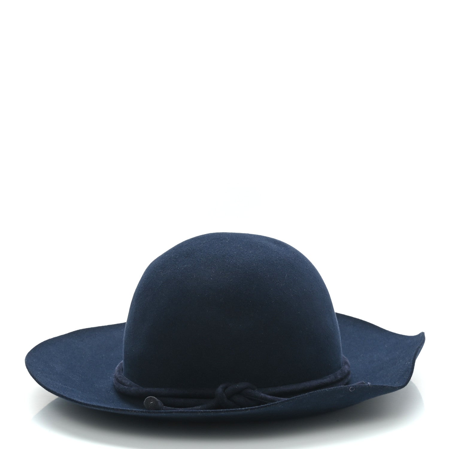 Hermes Rabbit Felt Lambskin Vicky Hat 59 Bleu Nuit 6 of 8