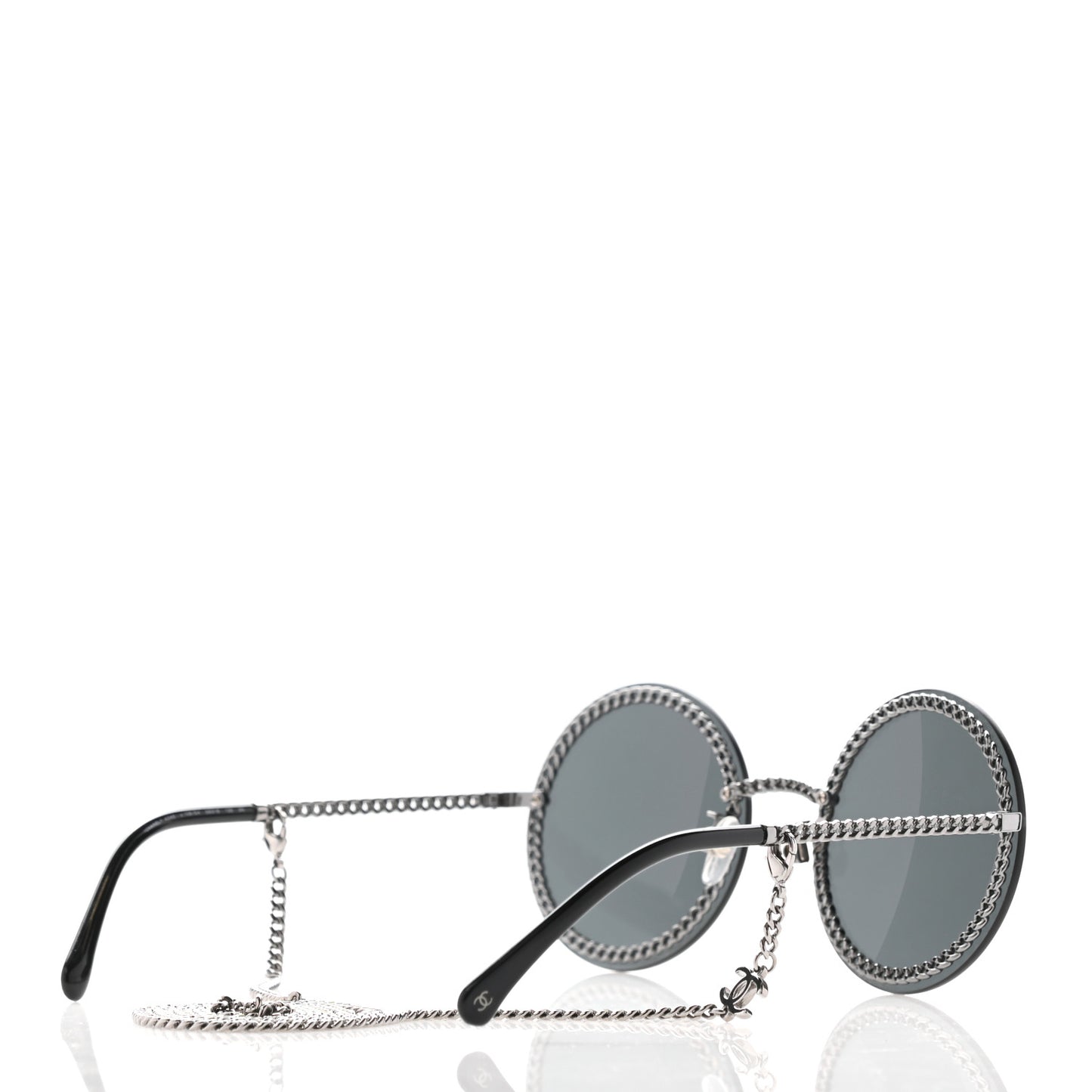 Round Chain Sunglasses 4245 Black