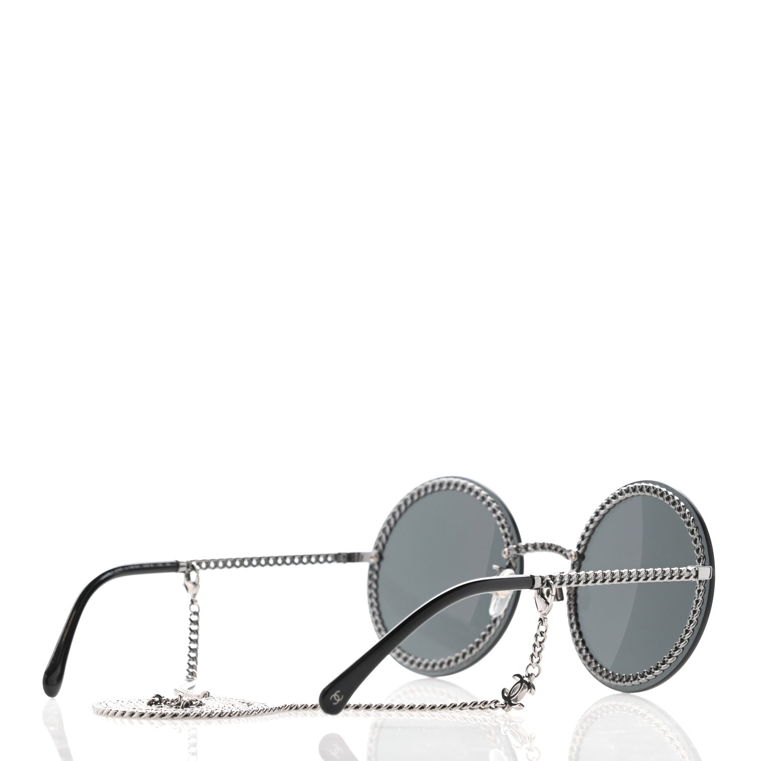 Chanel Round Chain Sunglasses 4245 Black 4 of 7