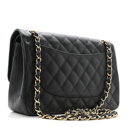Chanel Caviar Quilted Jumbo Double Flap Black 3 of 17
