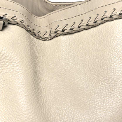 Burberry Grainy Calfskin Braided Small Canterbury Tote Beige 7 of 9