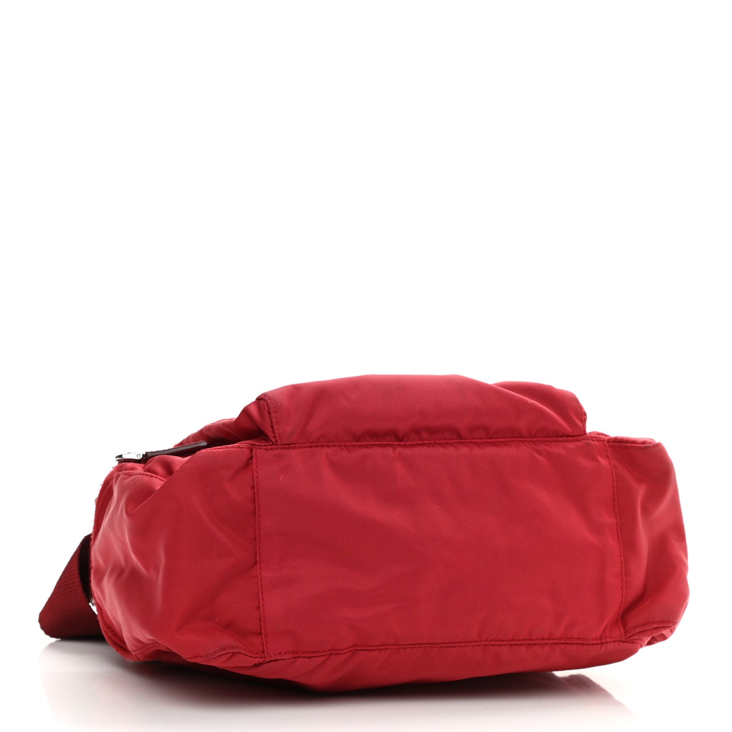 Tessuto Nylon Saffiano Messenger Bag Red